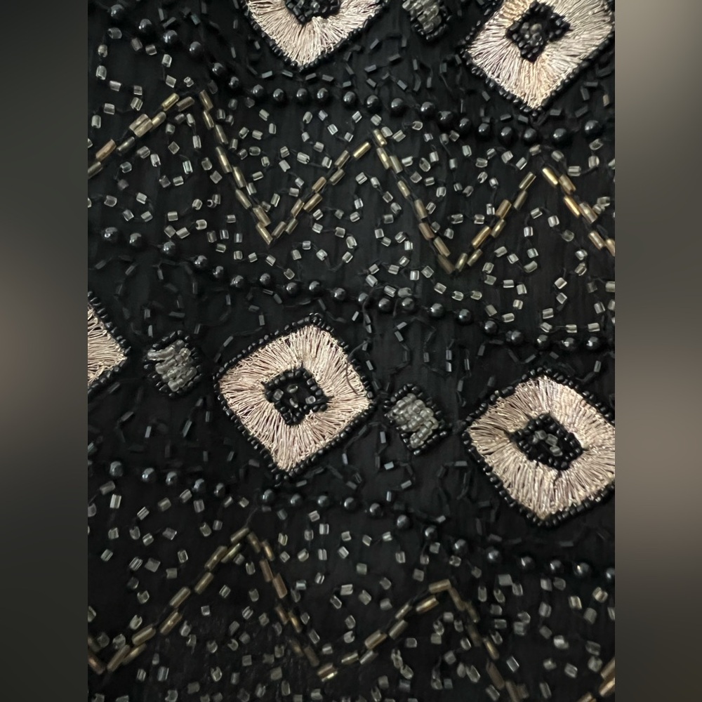 Vintage Adrianna Papell Geometric Beaded Silk Jacket - Picture 6 of 10